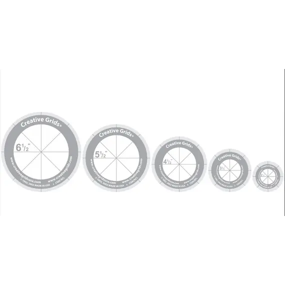 Creative Grids Non Slip Ruler Circles (5 Discs with Grips) SEE VIDEO