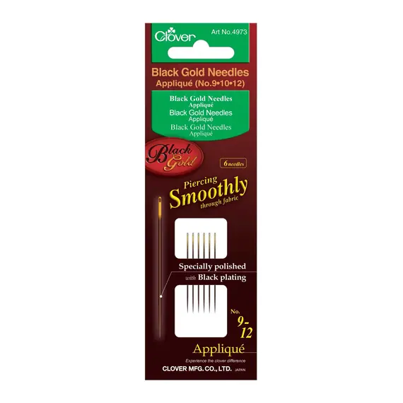 Clover Black Gold Applique Sharps Needles Mixed Sizes SEE VIDEO