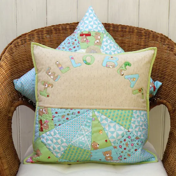 Bear Buddy Applique Cushion Pattern by Claire Turpin 2 Designs Included
