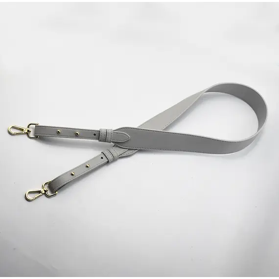 Flat PU Leather Adjustable Bag Handles 105 to 112 cms Grey