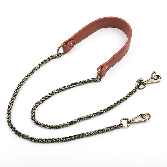 Genuine Leather and Antique Chain Single Strap 116 cms Multiple Colours Available