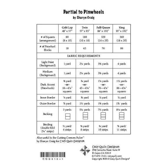 Partial to Pinwheels Pattern by Cozy Quilt Designs