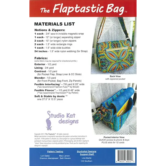 Flaptastic Bag Pattern by Studio Kat Designs
