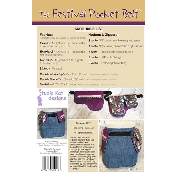 Festival Pocket Belt Pattern by Studio Kat Designs