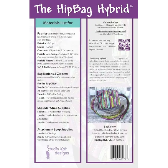 Hip Bag Hybrid Pattern by Studio Kat Designs