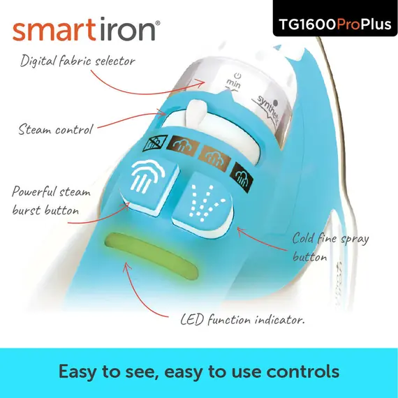 Turquoise Oliso Pro Plus Smart Iron - TG1600Pro  SEE VIDEO