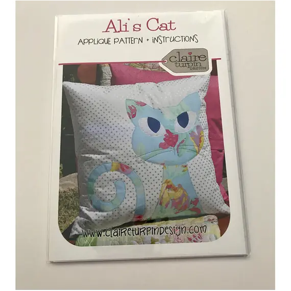 Ali's Cat Applique Cushion Pattern by Claire Turpin