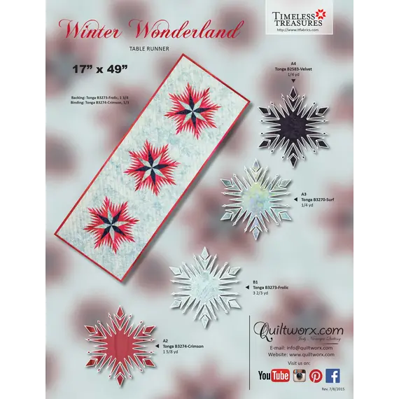 Winter Wonderland Snowflakes Table Runner Pattern Judy Niemeyer