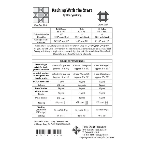 Dashing with the Stars Pattern by Cozy Quilt Designs