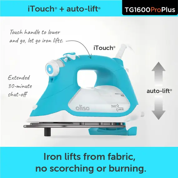 Turquoise Oliso Pro Plus Smart Iron - TG1600Pro  SEE VIDEO