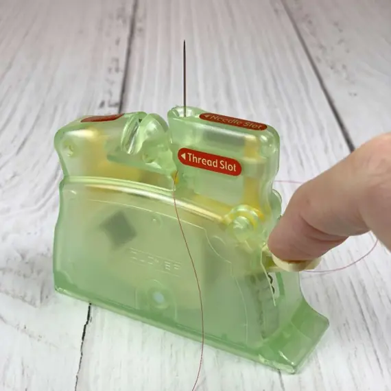 Green Desk Needle Threader by Clover - See Video