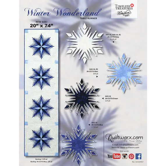 Winter Wonderland Snowflakes Table Runner Pattern Judy Niemeyer