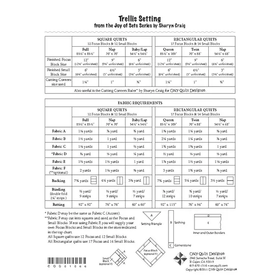 Trellis Setting Pattern by Cozy Quilt Designs