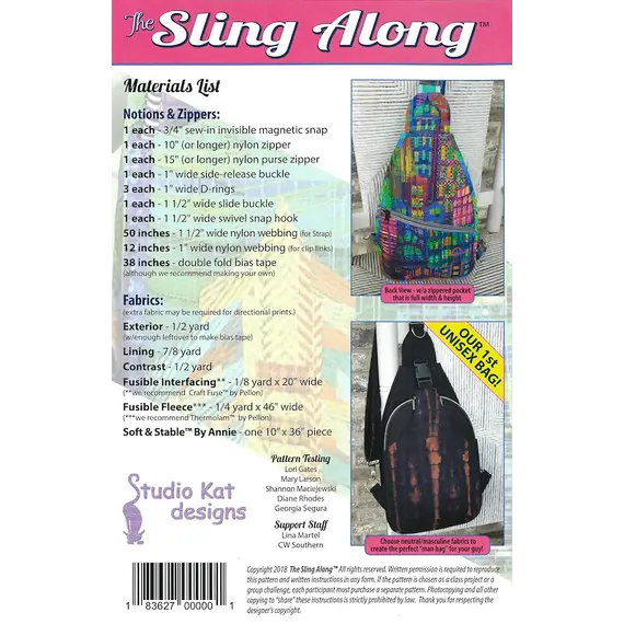 Sling Along Bag Pattern by Studio Kat Designs