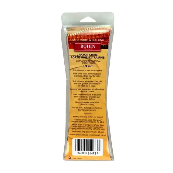 Bohin Extra Fine 0.9mm Mechanical Chalk Pencil White
