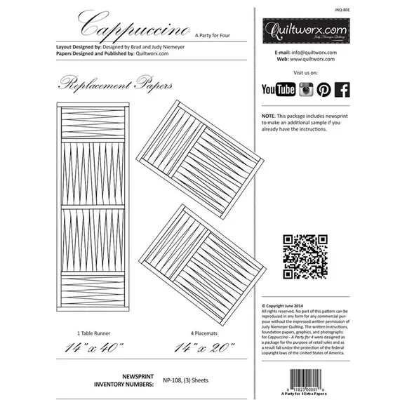Cappuccino A Party for 4 Placemats and Table Runner Replacement Papers Only  Judy Niemeye