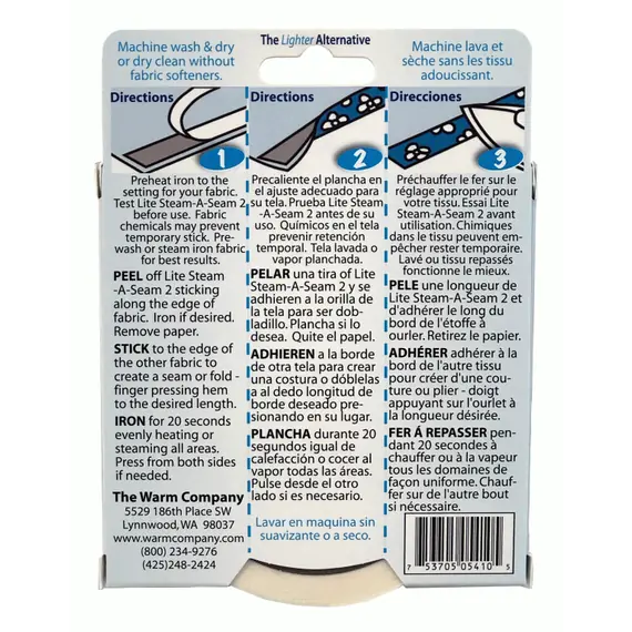Lite Steam-A-Seam 2 Double Stick 1/4 inch tape x 40 Yards by the Warm Company