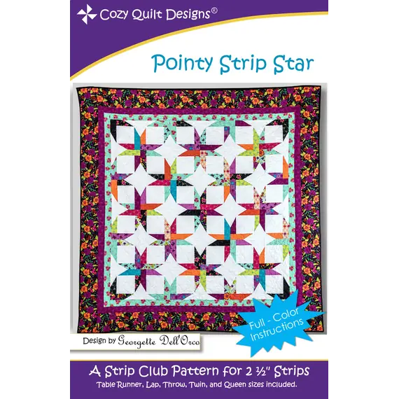 Pointy Strip Star Pattern by Cozy Quilt Designs - Image of Pattern Cover