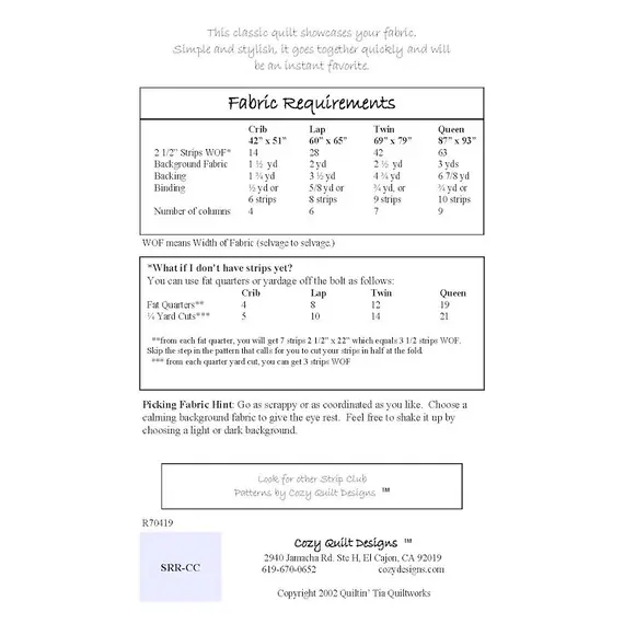 Chinese Coin Pattern by Cozy Quilt Designs