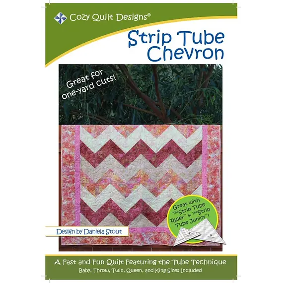 Strip Tube Chevron Pattern by Cozy Quilt Designs - Image of Pattern Cover