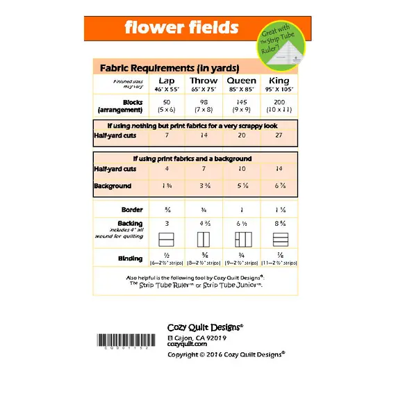 Flower Fields Pattern by Cozy Quilt Designs