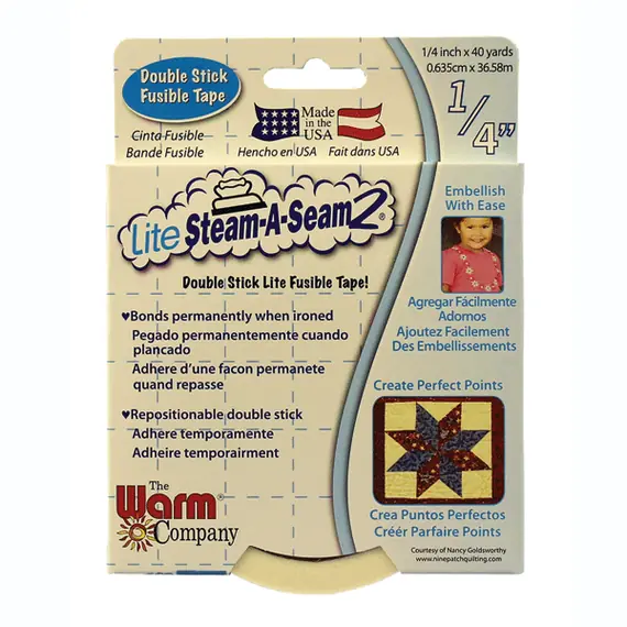 Lite Steam-A-Seam 2 Double Stick 1/4 inch tape x 40 Yards by the Warm Company