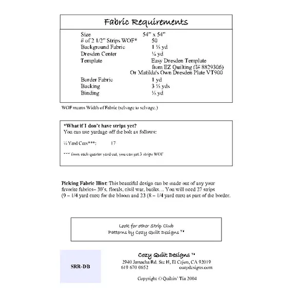 Dresden Bloom Pattern by Cozy Quilt Designs