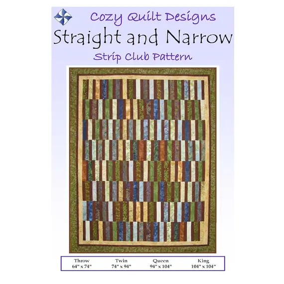 Straight And Narrow Pattern by Cozy Quilt Designs - Image of Pattern Cover