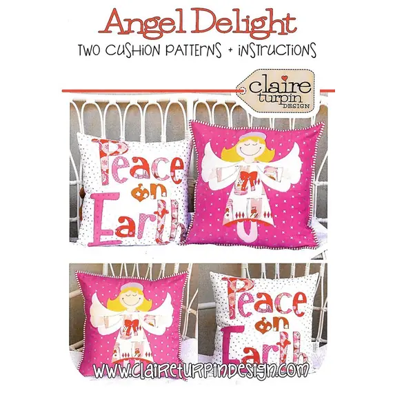 Angel  Delight Applique Cushion Pattern by Claire Turpin 2 Designs Included