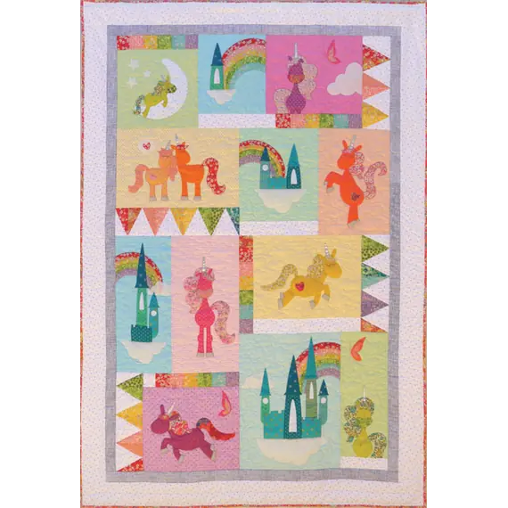 Unicornia Applique Quilt Pattern by Claire Turpin