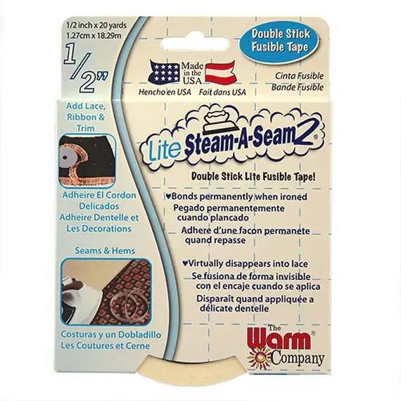 Lite Steam-A-Seam 2 Double Stick 1/2 inch tape x 40 Yards by the Warm Company