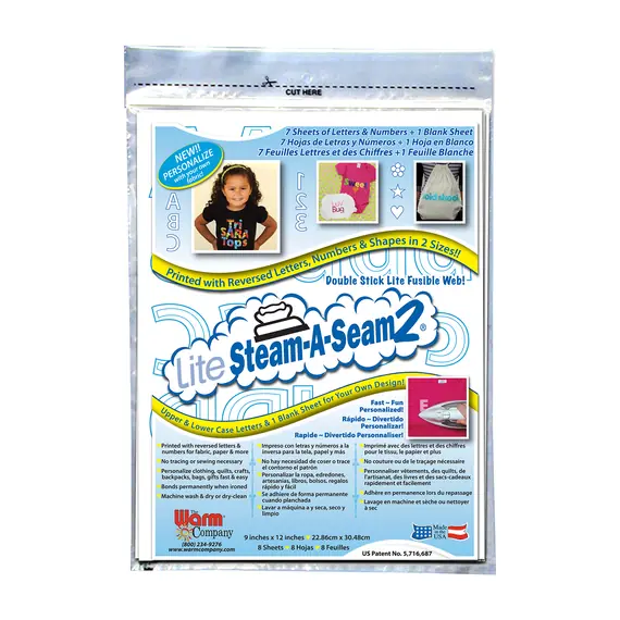 Lite Steam-A-Seam Alphabet and numbers by the Warm Company