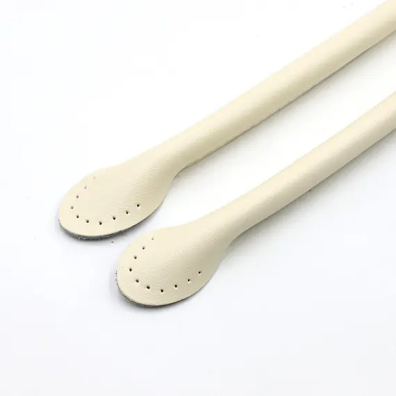 Genuine Leather Round Strap Ear Tab 60 cms Cream