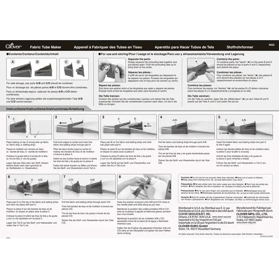 Fabric Tube Maker by Clover Intructions