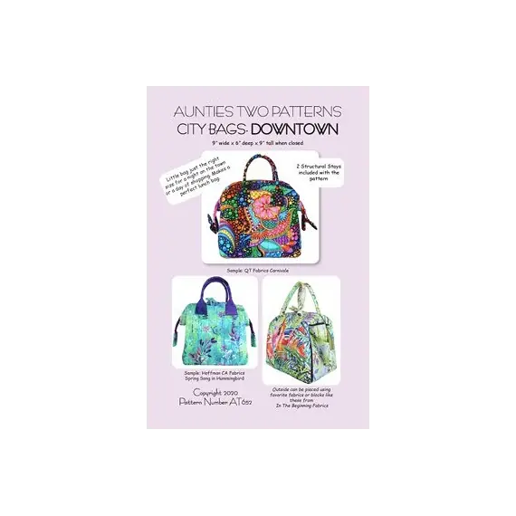 City Bag Downtown Pattern by Aunties Two AT652 - Image of Pattern Cover