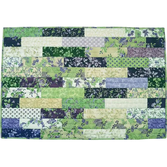 Fuse, Fold & Stitch Bags AT635Pattern by Aunties Two - Different fabric ideas - Strip Fabric in Greens