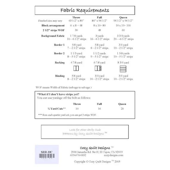 Holiday Cheer Pattern by Cozy Quilt Designs - Requirements