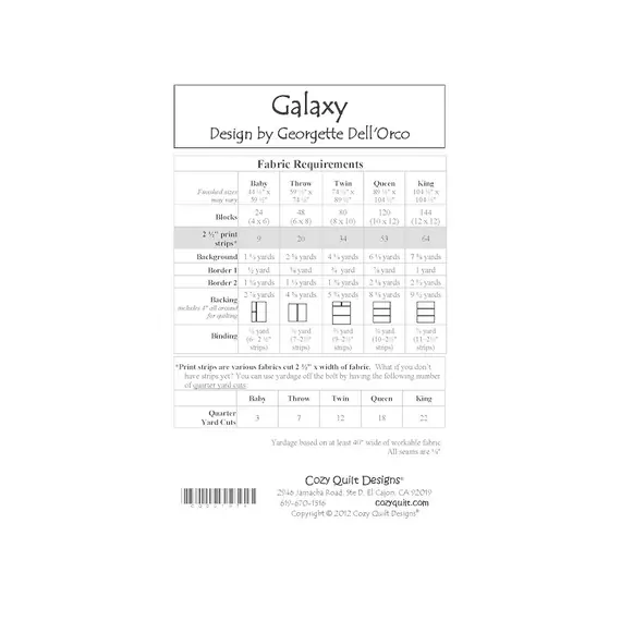 Galaxy Quilt Pattern by Cozy Quilt Designs