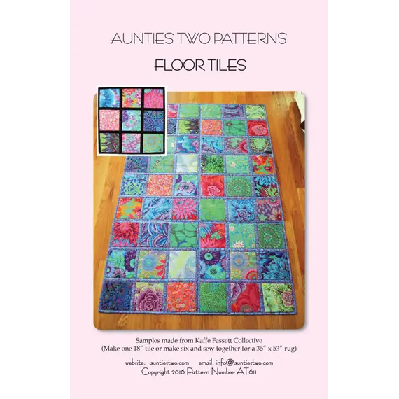 Floor Tiles Rug Pattern AT611 by Aunties Two - Image of Pattern Cover