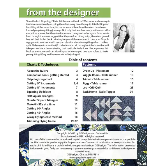 Inside Cover Master Your Stripology Rulers By GE Designs Gurdun Erla