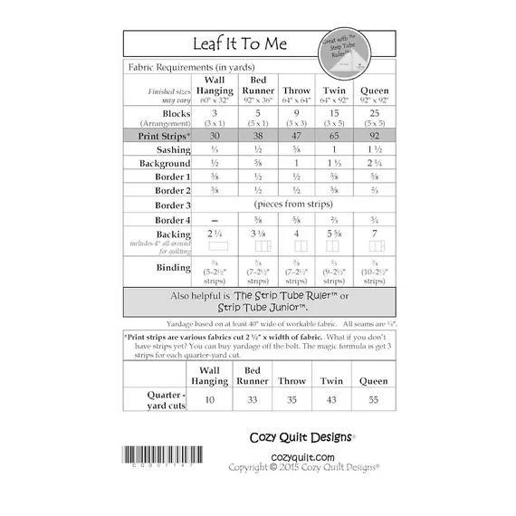 Leaf It To Me MINI Pattern by Cozy Quilt Designs