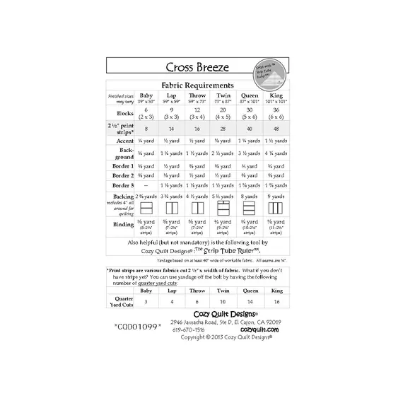 Cross Breeze Pattern by Cozy Quilt Designs