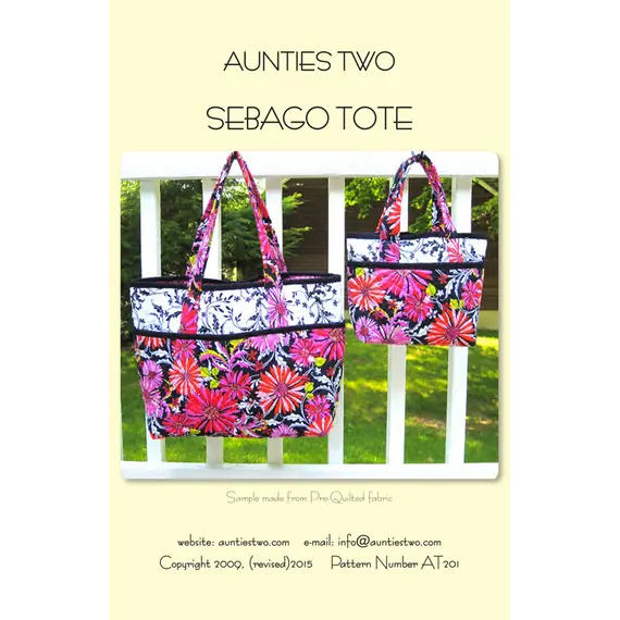 Sebago Tote Bag Pattern AT201 by Aunties Two - Image of Pattern Cover