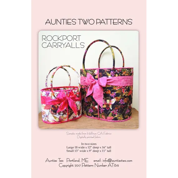 Rockport Carryalls Bag Pattern AT615 by Aunties Two - Image of Pattern Cover