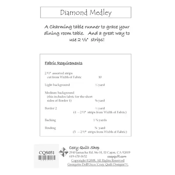 Diamond Mine Quilt Pattern by Cozy Quilt Designs