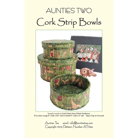 Cork Strip Bowls Bag Pattern by Aunties Two - AT644