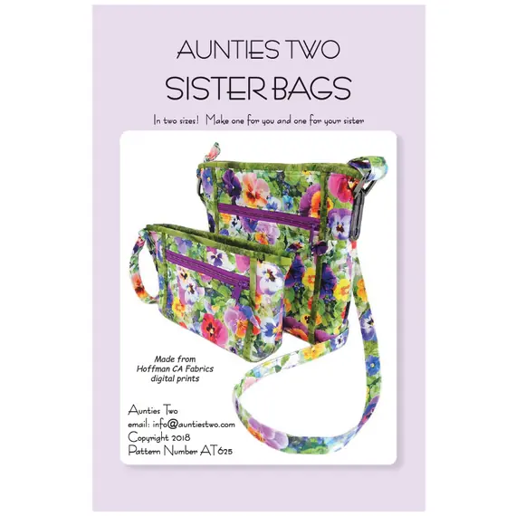 Sister Bag Pattern AT625 by Aunties Two - Image of Pattern Cover