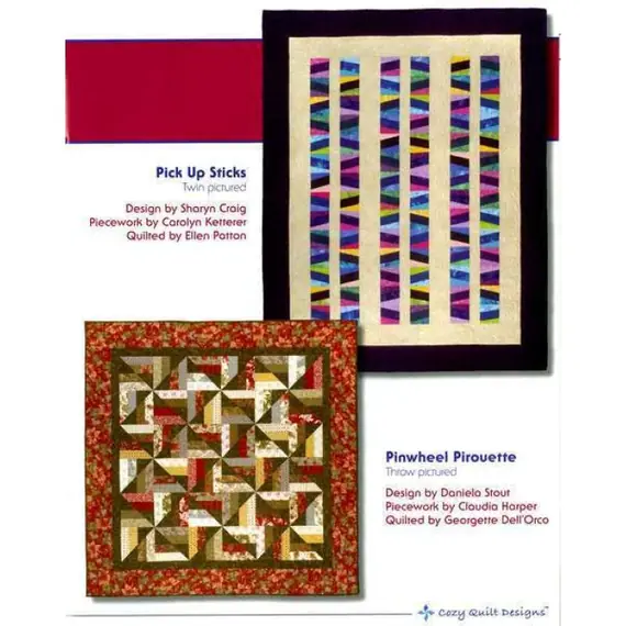 Strip Clubbing Quilt Book by Cozy Quilt Designs - Pinwheel Pirouette and Pick Up Sticks