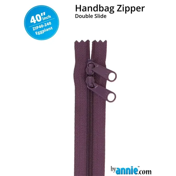By Annie 40 Inch Handbag Zipper Eggplant - See Video