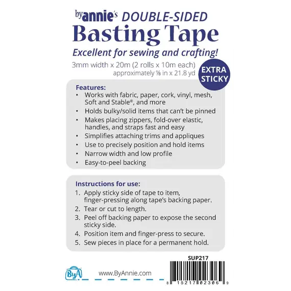 Double Sided Basting Tape 1/8" by Annie's - Ideas for use